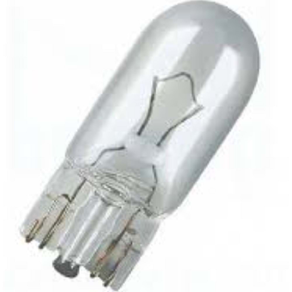 12V/5W Dipsiz Park/Gösterge Ampulu Beyaz Cam