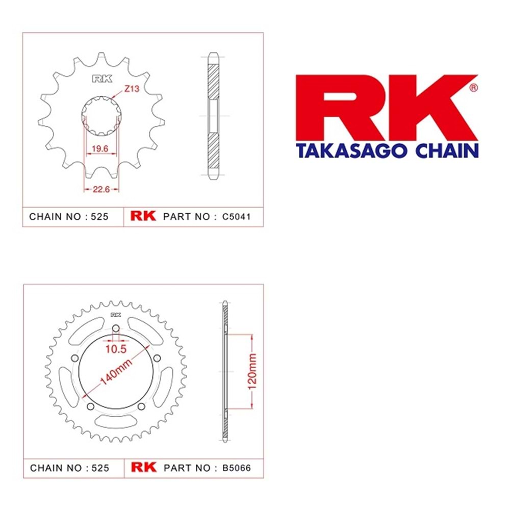 RK Suzukı DL 650 V-Strom 15/40T Ön Arka Dişli Set 520 07-20