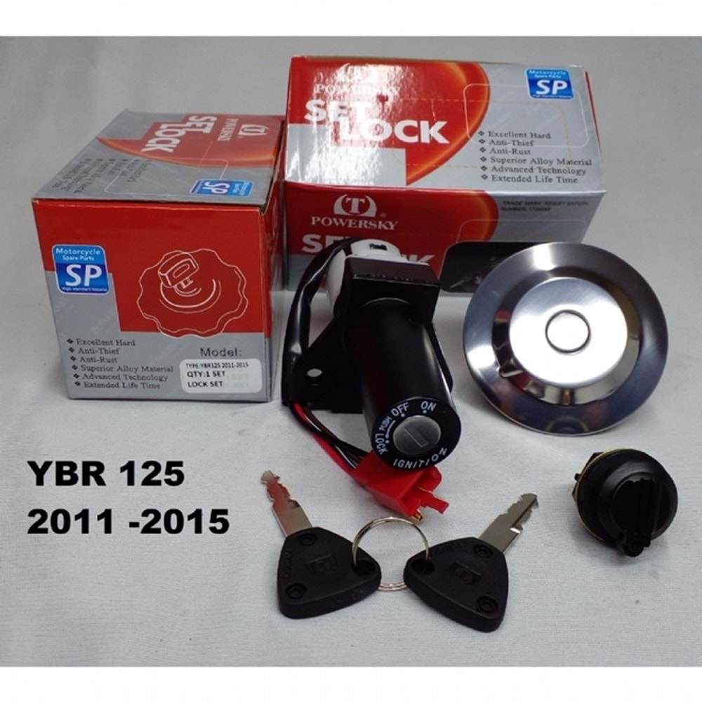 Yamaha YBR 125-K Kontak Seti 2011-2015 (Kontak,Kilit,Depo Kapağı)