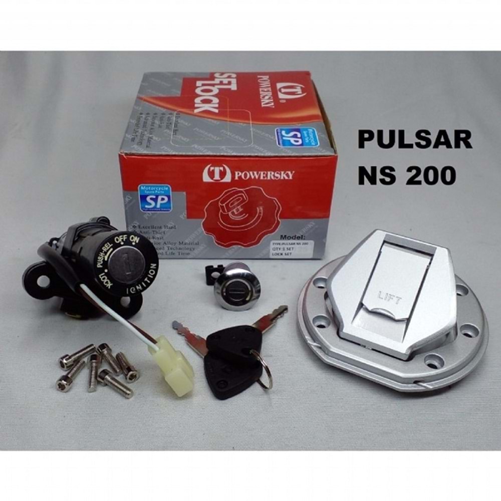 Bajaj Pulsar NS 200 Kontak Seti (Kontak-Depo Kapağı-Kilit)