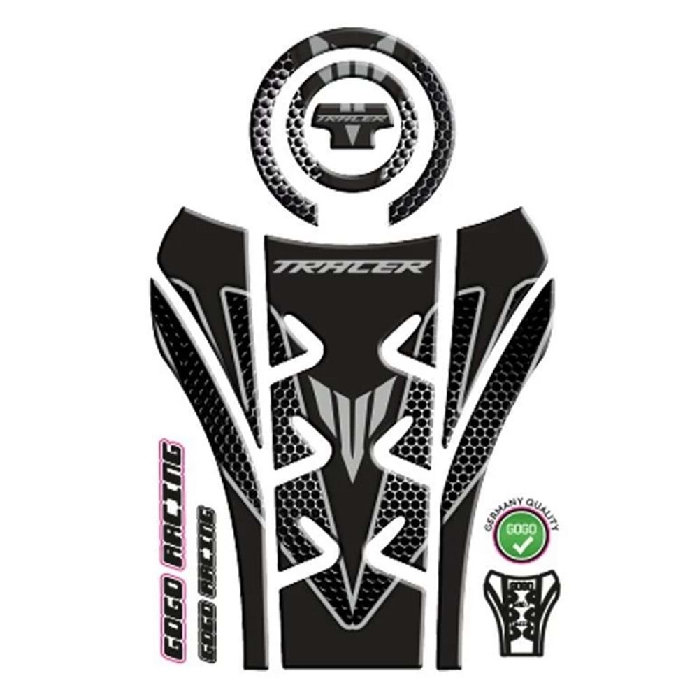Yamaha MT07 Tracer 2016-2018 Uyumlu Gri-Siyah Tank Pad
