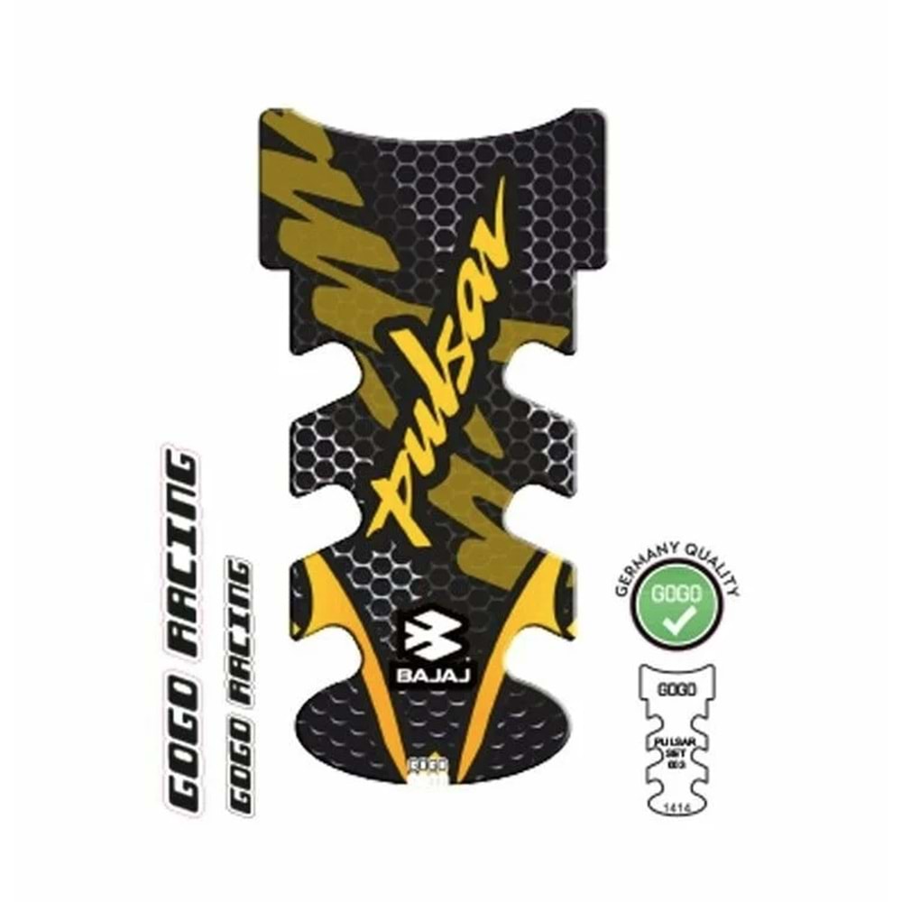 Bajaj Pulsar Sarı-Siyah Tank Pad