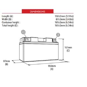 BS Battery BTX16-BS Akü