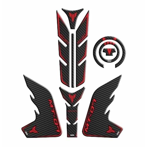 Yamaha MT07 2018-2020 Kırmızı-Siyah Tank Pad Set